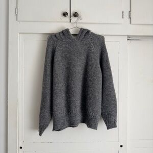 Sezane Gray Knit Laurel Hoodie